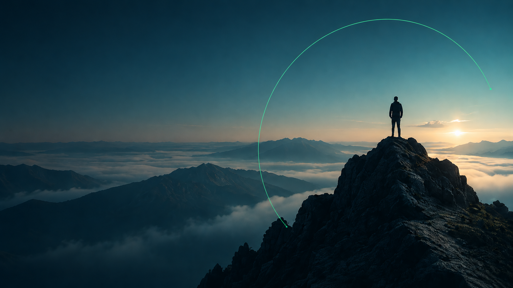 A distant summit at dawn